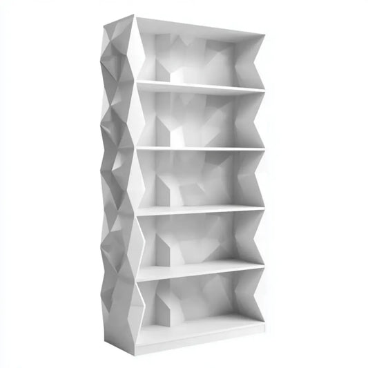 Bücherregal Weiß 90 x 35 x 180 cm aus MDF mit asymmetrischer Form