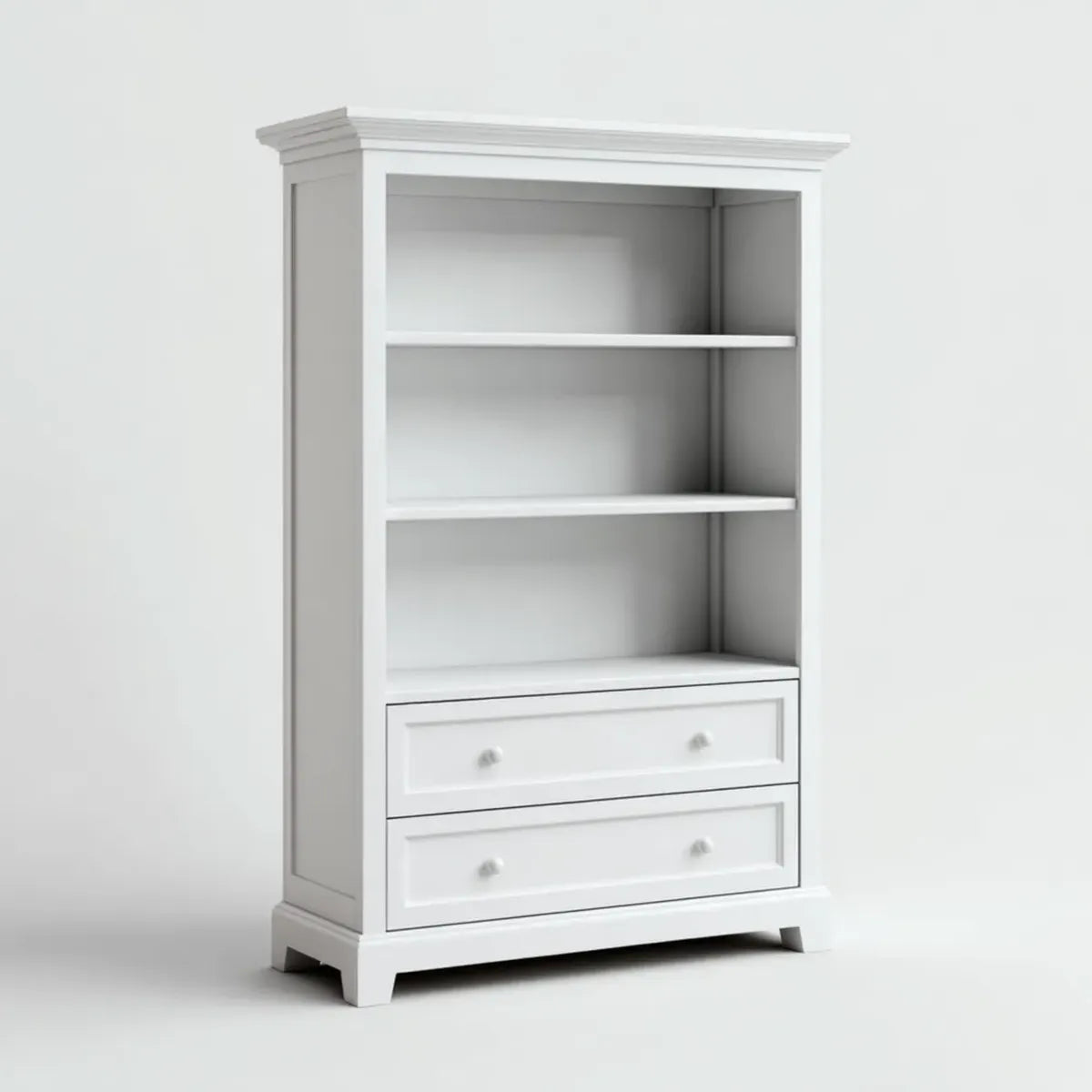 Bücherregal mit 2 Schubladen Weiß 80 x 35 x 180 cm MDF rechteckig