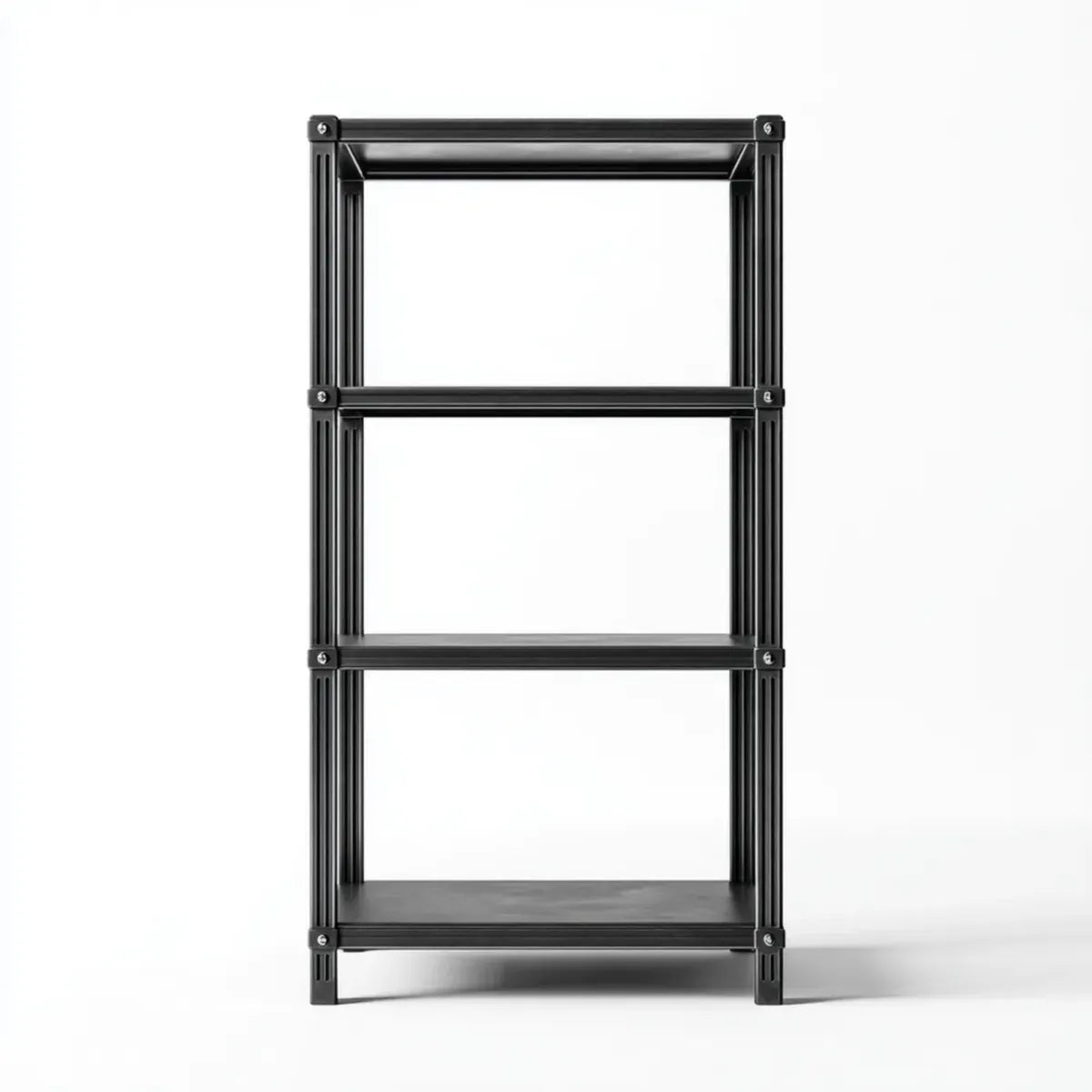 Standregal Bücherregal Schwarz 60 x 30 x 120 cm aus pulverbeschichtetem Stahl rechteckig