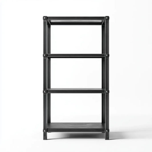 Standregal Bücherregal Schwarz 60 x 30 x 120 cm aus pulverbeschichtetem Stahl rechteckig