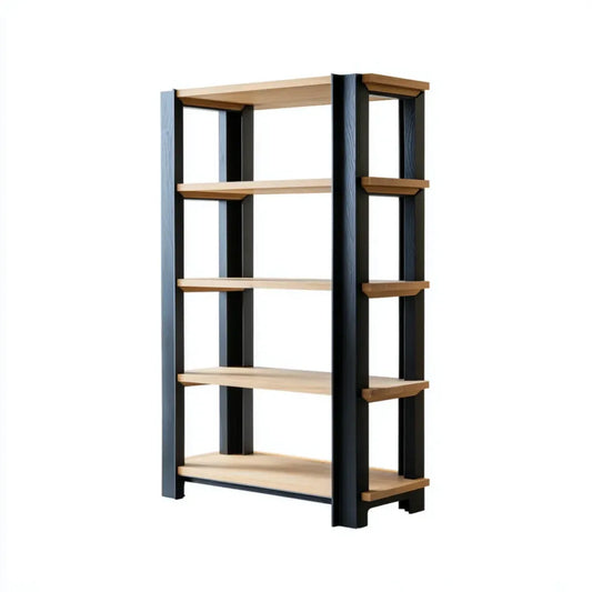 Bücherregal Standregal Eichefarben Schwarz 80 x 30 x 180 cm MDF Rechteckig