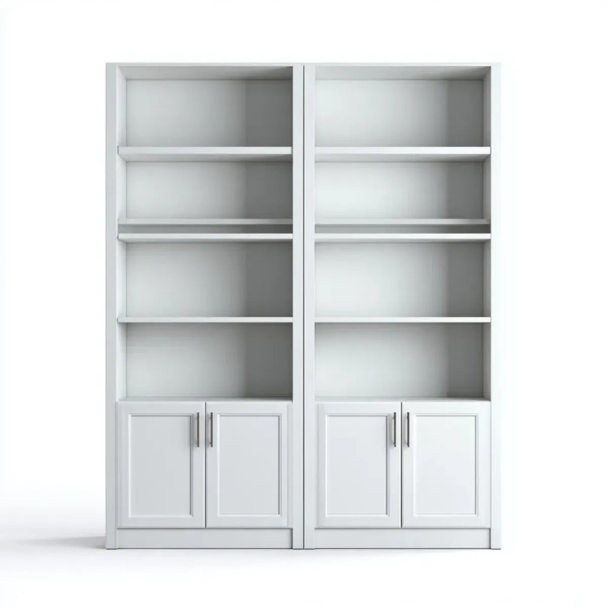 Bücherregal 2er Set Weiß 160 x 30 x 200 cm MDF Rechteckig mit 4 Türen