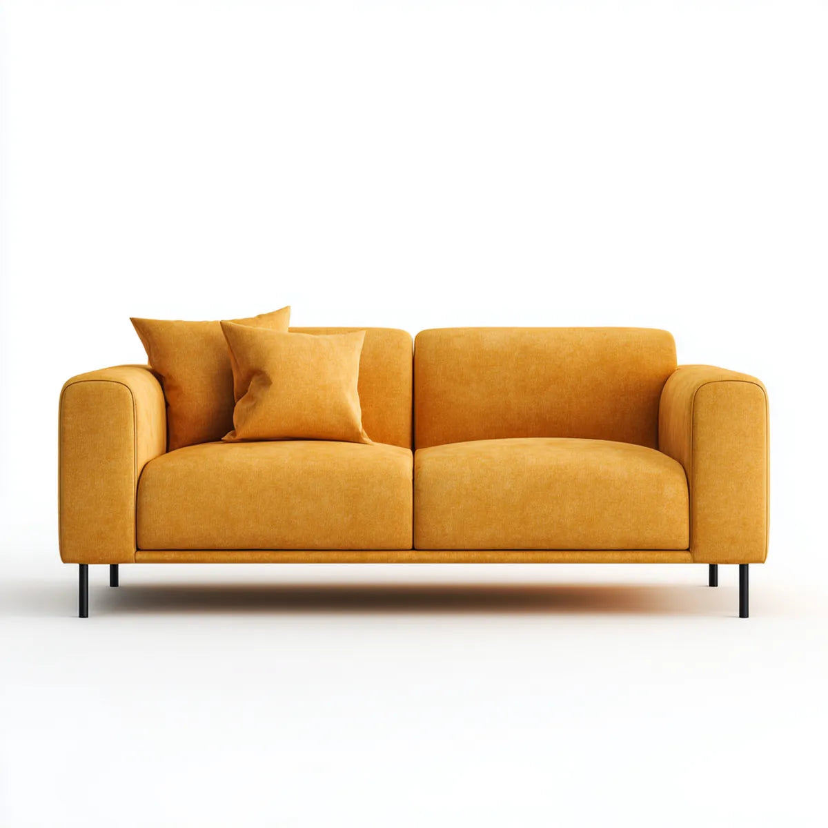 2-Sitzer Sofa Senfgelb 180 x 85 x 82 cm Polyester Rechteckig