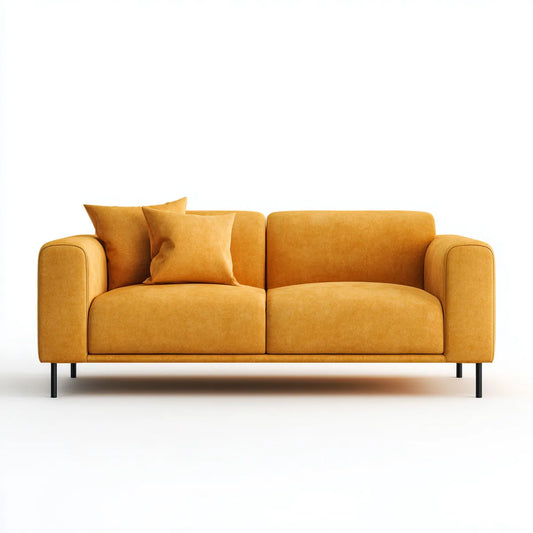 2-Sitzer Sofa Senfgelb 180 x 85 x 82 cm Polyester Rechteckig