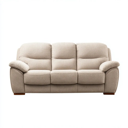 3-Sitzer Sofa Creme 210 x 95 x 98 cm Polyester Rechteckig